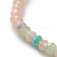 Bracelets extensibles en perles de verre rondelles à facettes&nbsp;BJEW-JB05793-04