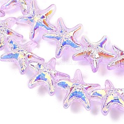 Chapelets de perles en verre électroplaqué&nbsp;EGLA-P069-01A-AB06