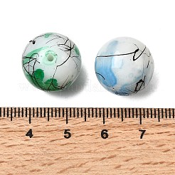 Непрозрачные с напылением стеклянные бусины DGLA-MSMC002-16mm