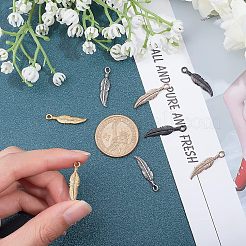 8個4色304ステンレスペンダント  イオンプレーティング（ip）  羽  ミックスカラー  25.5x6x2.5mm  穴：2mm  2個/カラー&nbsp;STAS-UN0021-06