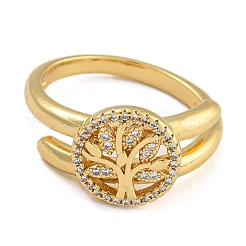 2 шт. 2 стиля латунных регулируемых колец с микропаве из кубического циркония для женщин&nbsp;RJEW-P127-13G