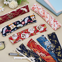 8 Stück 8 Stile japanischer Stil Baumwolltuch Reißverschlusstaschen&nbsp;ABAG-FG0001-11