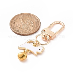 Брелок с эмалевыми подвесками в форме кошки и рыбьей кости KEYC-JKC00431-01