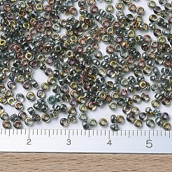 MIYUKIラウンドロカイユビーズ  日本製シードビーズ  11/0  （rr4551)クリスタル/エリア（vm）  11/0  2x1.3mm  穴：0.8mm  約1100PCS /ボトル  10 G /ボトル&nbsp;SEED-JP0008-RR4551