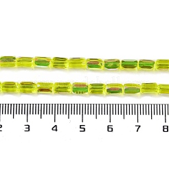Нити из гальванически покрытых стеклянных бусин в форме шеврона&nbsp;GLAA-Q101-02A-AB06
