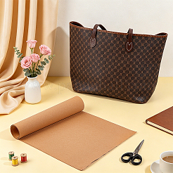 バッグや財布用の混合レザー手工芸ライナーロール  長方形  淡い茶色  1500x300x0.4mm&nbsp;AJEW-WH0817-023A-01