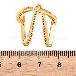Bagues manchettes ouvertes en laiton serties de micro-pavés de zirconiums cubiques transparents pour femmes&nbsp;RJEW-T032-01C-G