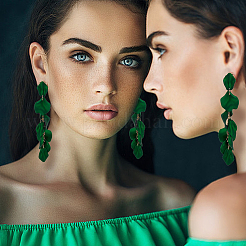 4 пара двухцветных акриловых сережек-гвоздиков с лепестками EJEW-AN0003-78