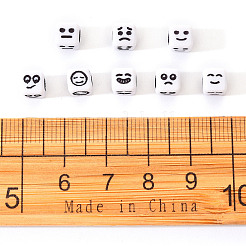 Поделки белые акриловые бусины&nbsp;MACR-YW0001-13