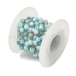 Цепи из нержавеющей стали 304 с окрашенными ракушечными бусинами&nbsp;STAS-B067-04B-01