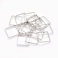 ステンレス鋼の連結リング  ジュエリー作りのための  正方形  ステンレス鋼色  19.5x19.5x0.8mm  内径：18x18mm&nbsp;STAS-TAC0002-27A