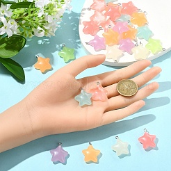 70шт 7 цвета светящиеся прозрачные подвески из смолы&nbsp;RESI-YW0004-47