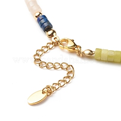 Conjunto de collar y pulsera con cuentas de disco de piedras preciosas mixtas naturales y sintéticas&nbsp;SJEW-JS01244