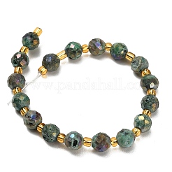 Fili di perline di cristallo geode druzy elettrolitico placcato&nbsp;G-F833-P01-8mm-03