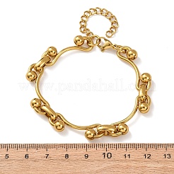 Pulseras de cadena de eslabones curvos de acero inoxidable 304 para mujer&nbsp;BJEW-F536-15G