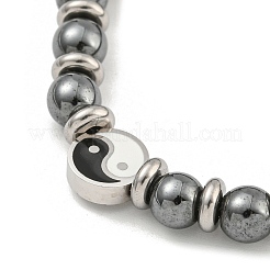 Braccialetti con perline rotonde in acciaio inossidabile 304 e ematite sintetica non magnetica per le donne&nbsp;BJEW-G717-12