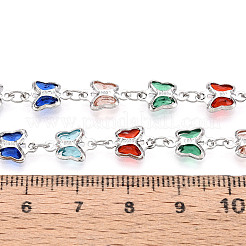 Латунные стеклянные цепочки-подвески в виде бабочек CHC-T018-11A-P