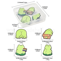 4 шт. 4 стиля забавных эмалевых булавок в виде лягушек JEWB-FS0001-09