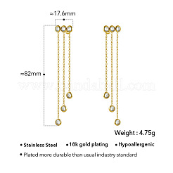 Pendientes de botón de acero inoxidable quirúrgico 316 con micro pavé de circonitas cúbicas transparentes para mujer&nbsp;WGF4ABD-01