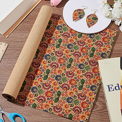 Motif de fleurs liège bois artisanat tissu&nbsp;DIY-WH0588-67