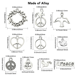 100 pz 10 stili pendenti in lega di stile tibetano&nbsp;TIBEP-CJ0002-80