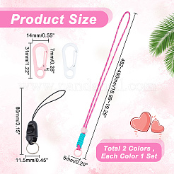 2 комплект из 2-х цветных полиэстеровых шнурков для держателей карт&nbsp;AJEW-HY0001-41