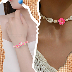 100шт полимерная глина ручной работы 3d цветок плюмерия бусины&nbsp;CLAY-SC0002-48D