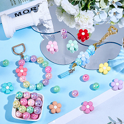 10 шт. 10 вида силиконовых бусин с цветочной тематикой&nbsp;SIL-BM0001-04
