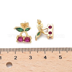 Латунь кубического циркония серьги стержня&nbsp;EJEW-Q017-02G