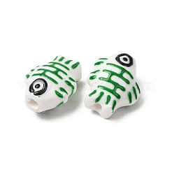 Perles de porcelaine imprimées manuelles&nbsp;PORC-F005-03B-02