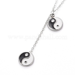 Инь-ян 304 нержавеющая сталь эмалированные комплекты ювелирных изделий SJEW-H302-07