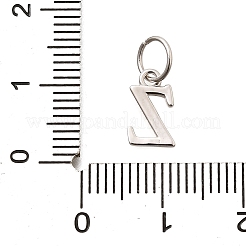 925スターリングシルバーペンダント  文字L  文字Z  10x6x1mm  穴：4mm&nbsp;STER-R011-07P-Z