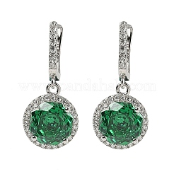 925 стерлингового серебра микро проложить кубического циркония серьги обруча EJEW-B147-01A-02