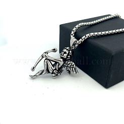 Кулон в виде ангела из нержавеющей стали 304 в стиле панк-ретро для мужчин.&nbsp;DL5553