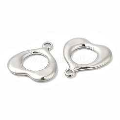 変色しない304ステンレススチールペンダント  ハートチャーム  ステンレス鋼色  21.5x20x2mm  穴：2mm&nbsp;STAS-Z041-33P
