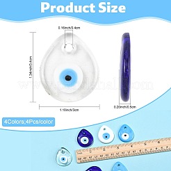 16 шт. 4-х цветные подвески ручной работы в стиле лэмпворк от сглаза&nbsp;LAMP-FS0001-69