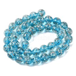 Светящиеся нити из золотистого песка в технике лэмпворк ручной работы LAMP-P051-L07-10mm-01