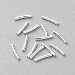925 スターリングシルバー カーブ チューブ ビーズ  銀  10x1.5mm  穴：1mm&nbsp;LS-STER-WH0004-016