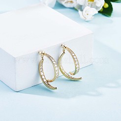 クリア キュービックジルコニア カーブバー ダングル スタッド ピアス  女性のための真鍮のアクセサリー  ゴールドカラー  38mm  ピン：0.8mm&nbsp;JE992A