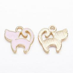 Сплава эмали котенка амулеты PALLOY-P118-17