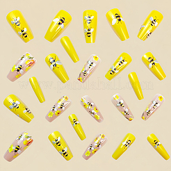 Faux ongles à pression en plastique à motif abeilles&nbsp;MRMJ-CP0001-73