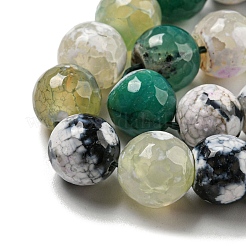 Граненые бусины из натурального огненного агата с треском&nbsp;G-F447-12mm-J05