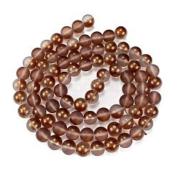 Нити матовых прозрачных стеклянных бусин&nbsp;GLAA-P065-10mm-13