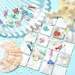 28 шт. 14 стильных эмалевых подвесок из нержавеющей стали&nbsp;STAS-YW0011-20