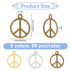 90 pz 3 colori pendenti in lega di zinco&nbsp;FIND-DC0006-73