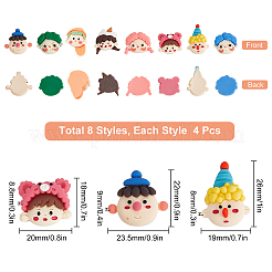32pcs 8 cabochons en résine de style&nbsp;CRES-SC0002-30