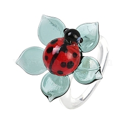 Вращающиеся кольца ручной работы в технике лэмпворк&nbsp;RJEW-P158-02B