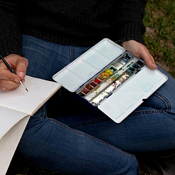 Железная пустая акварель жестяная коробка палитра красок&nbsp;AJEW-WH0270-260B-01