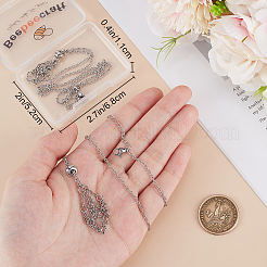 2 шт. ожерелье-мешок из нержавеющей стали 304 для изготовления самородков драгоценных камней&nbsp;NJEW-BBC0001-27A