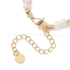 Браслеты для женщин из натурального культивированного пресноводного жемчуга и латунных бусин.&nbsp;BJEW-JB13366